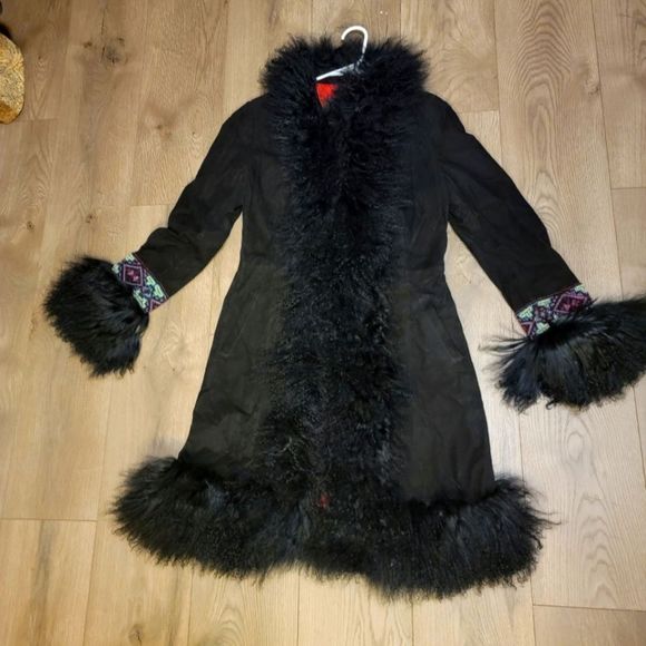 Double D Ranch Jackets & Blazers - Double D Ranch Long Leather/Fur Coat size XS